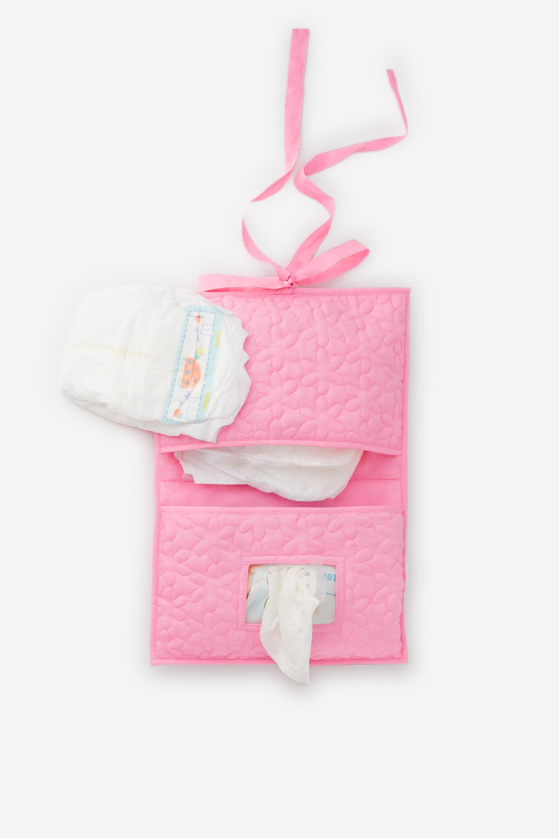 Pochette pour couches et lingettes. Nylon matelassé. Broderie. Accessoire bébé pour sac à langer. Cool et mode idéal en cadeau pour maman. 26 PARADIS