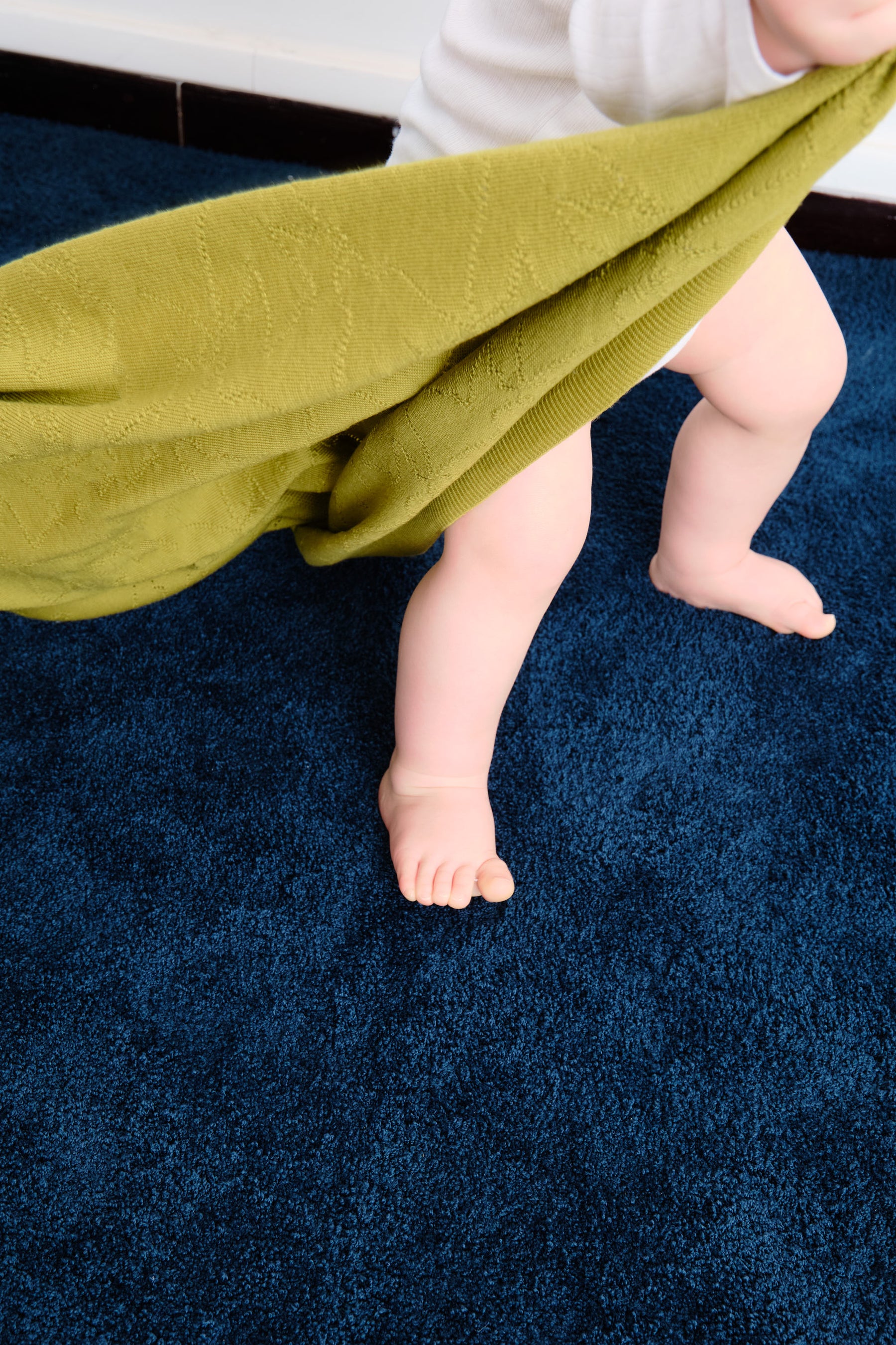 cadeau de naissance unisexe - couverture en mérinos vert olive