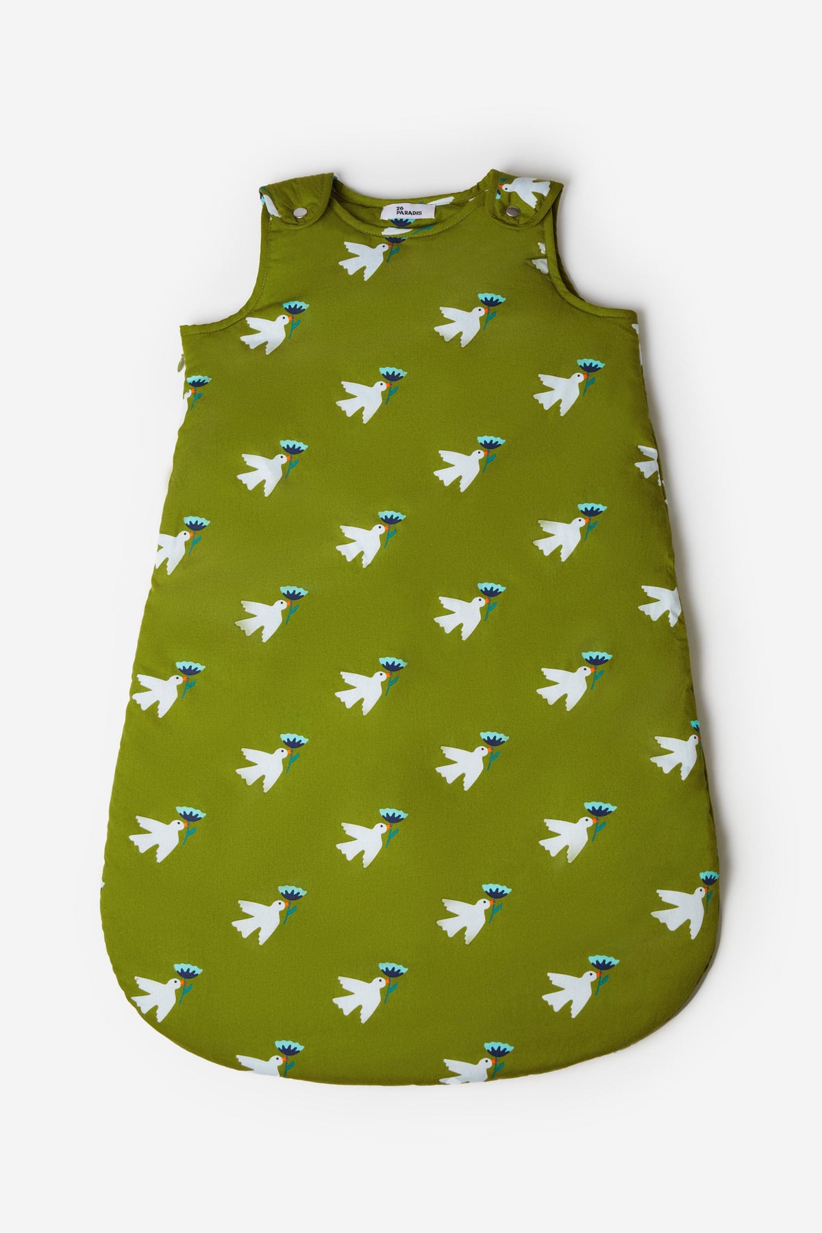 Découvrez notre gigoteuse en coton avec le motif allover oiseau, design et confortable pour les bébés de 6 à 18 mois.26 PARADIS