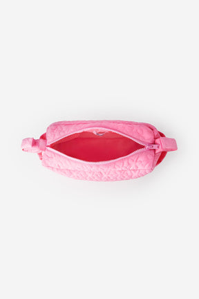 pochette organisateur poussette en nylon. Broderie matelassée ton sur ton. Deux poches sur le côté pour le biberon. Sac avec attache pour mettre sur la poussette pour les balades avec bébés. Fermeture par un zip ton sur ton. 26 PARADIS
