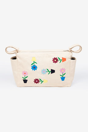pochette pour poussette brodée fleurs